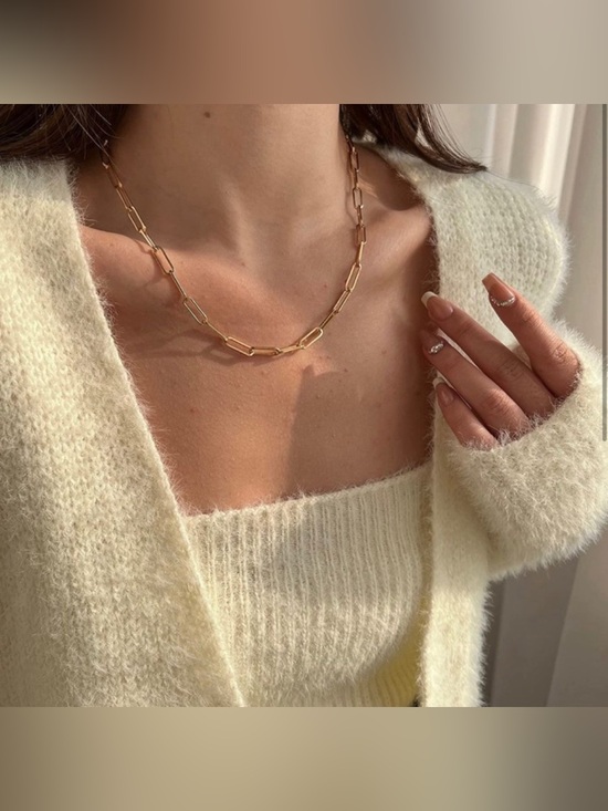 Jewelry - 14k Gold Plated Paperclip Chain Necklace
